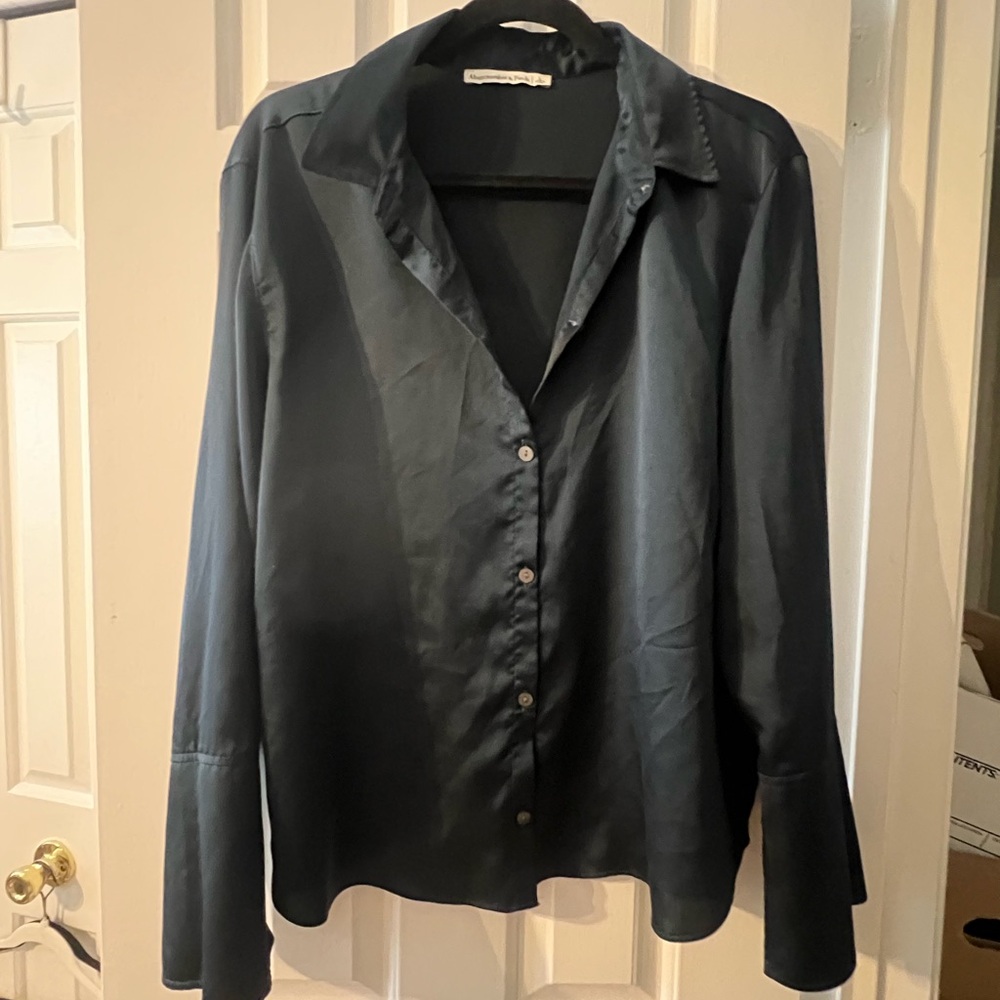 Abercrombie & Fitch navy Satin Shirt